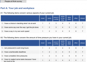 People at work - Survey risk assessment on psycho-social risks in the workplace